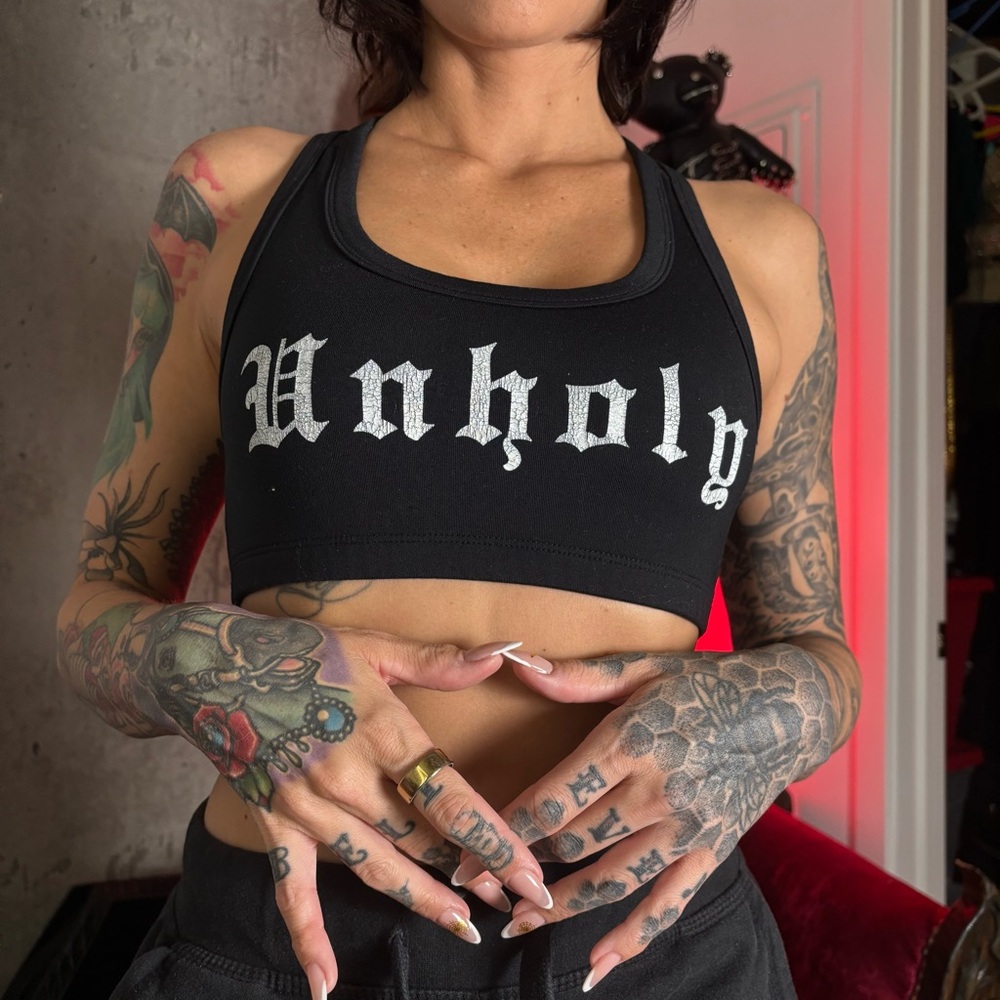 Goth sports bra